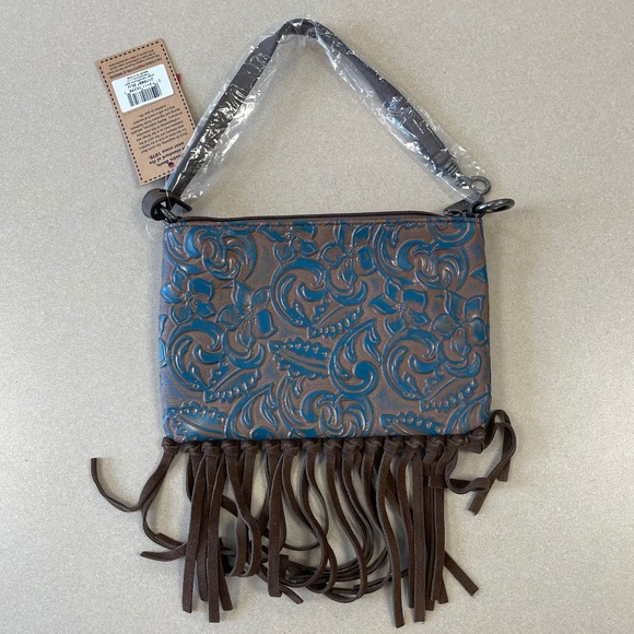 JUSTIN WOMEN'S TURQUOISE MINI SHOULDER BAG/WRISTLET - NWT - Picture 1 of 6